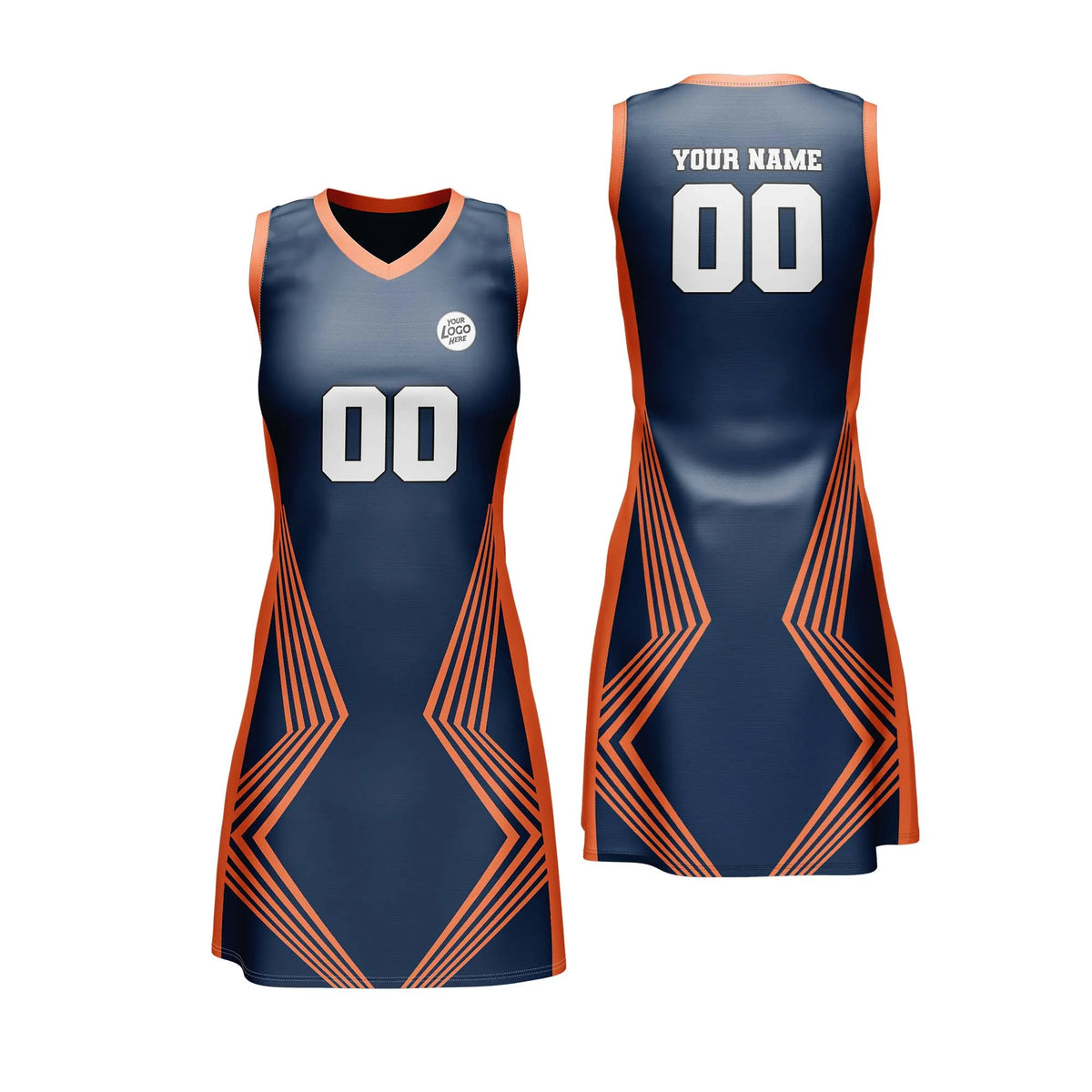 Custom Personalized D4 Stripe Fashion Netball Jersey with Name, Number & Team Logo
