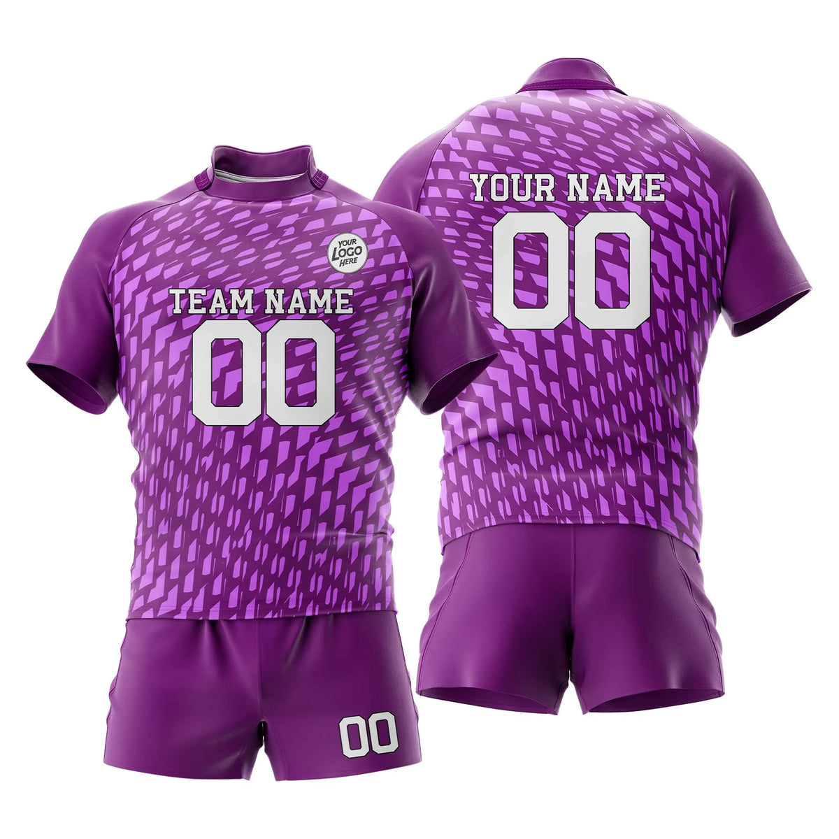 Custom Personalized D1 Full Pattern Rugby Jersey with Name, Number & Team Logo