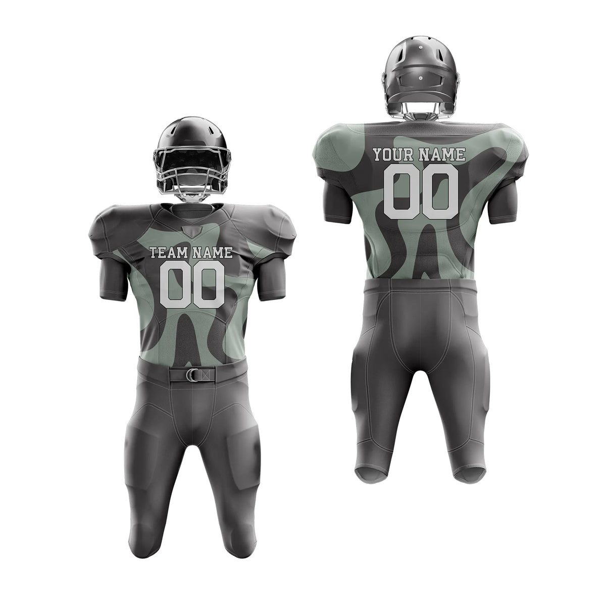 Custom Personalized D2 Full Pattern American Football Jersey with Name, Number & Team Logo