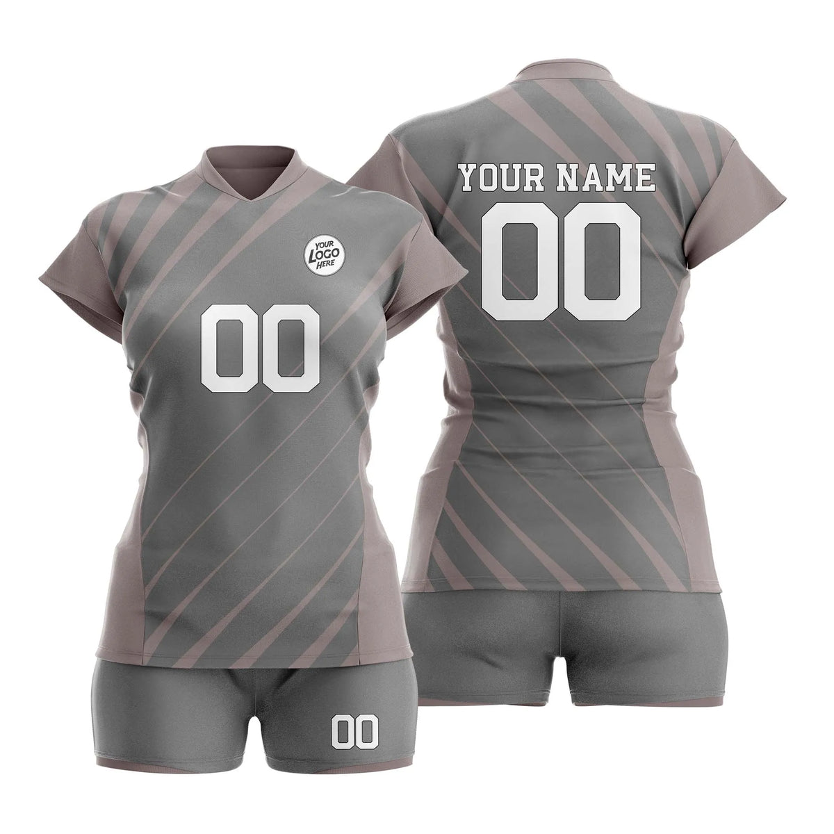 Custom Personalized D4 Strip Fashion Volleyball Jersey with Name, Number & Team Logo