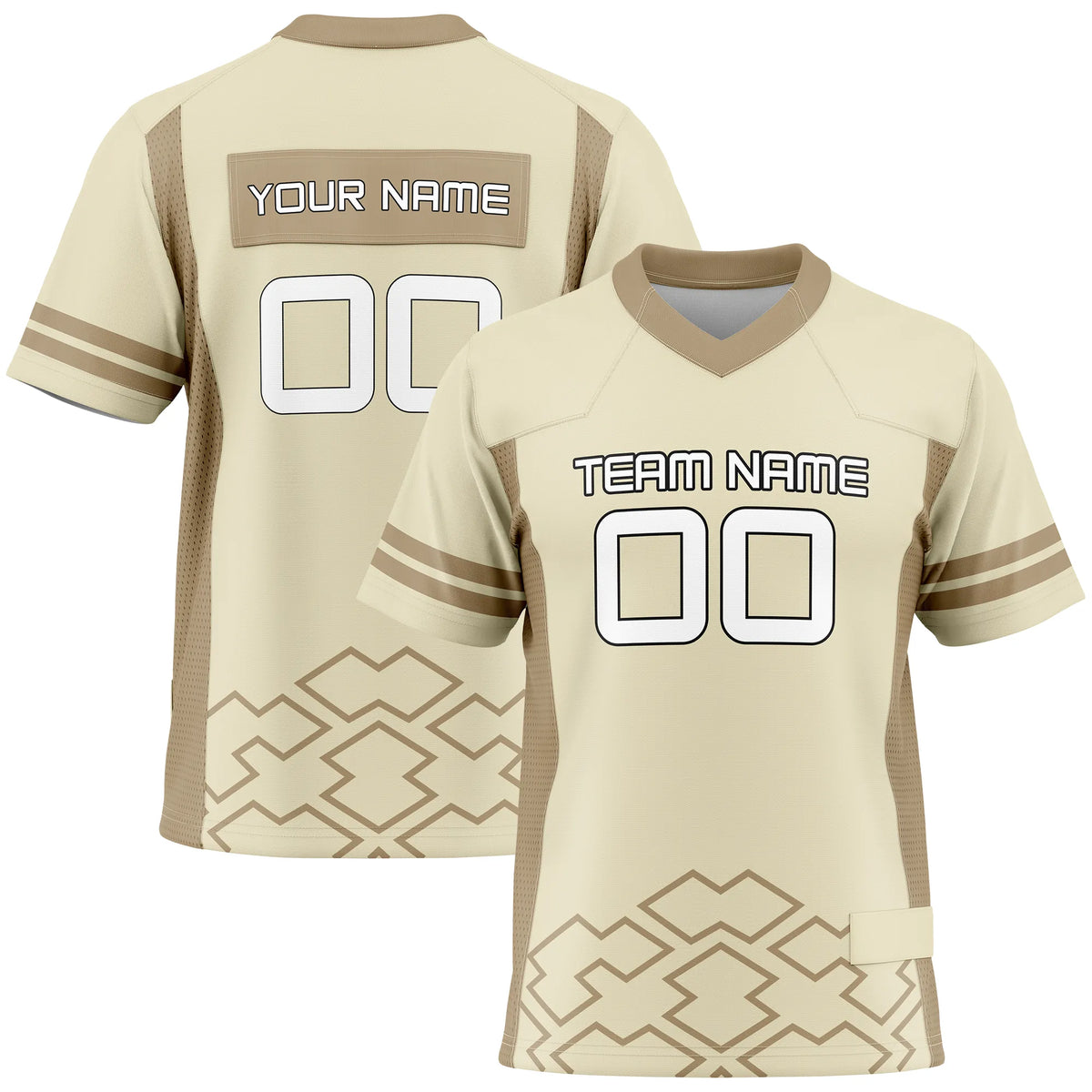 Custom Personalized D2 Color Block Flag Football Jersey with Name, Number & Team Logo