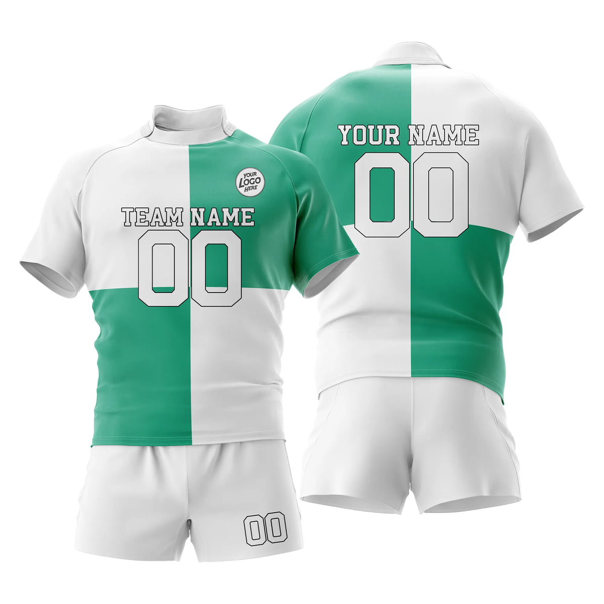 Custom Personalized D5 Split Fashion Rugby Jersey with Name, Number & Team Logo