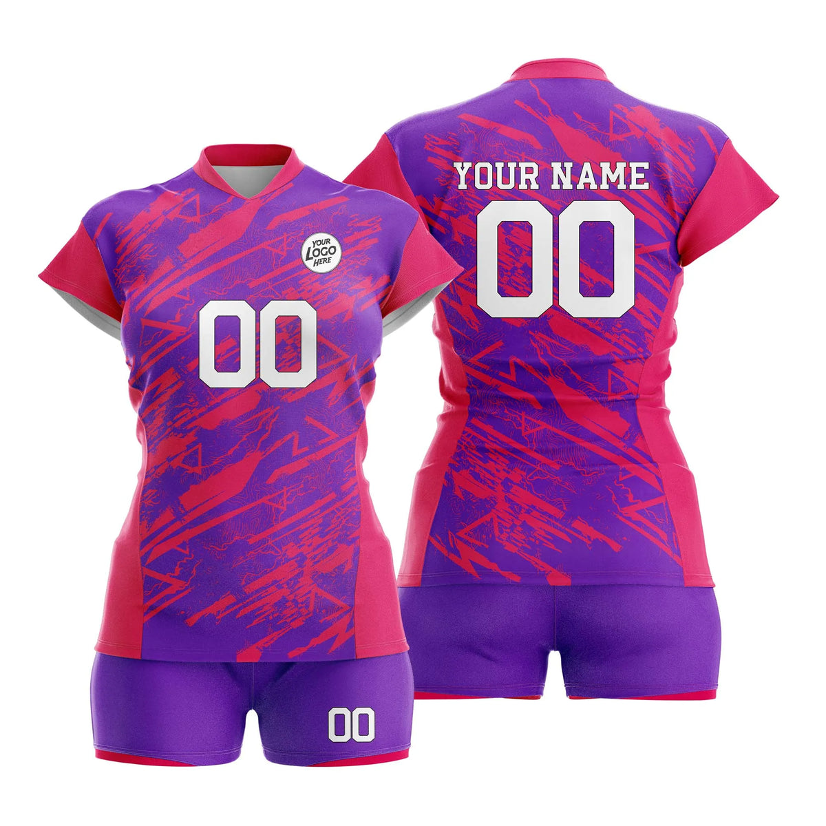 Custom Personalized D5 Full Pattern Volleyball Jersey with Name, Number & Team Logo