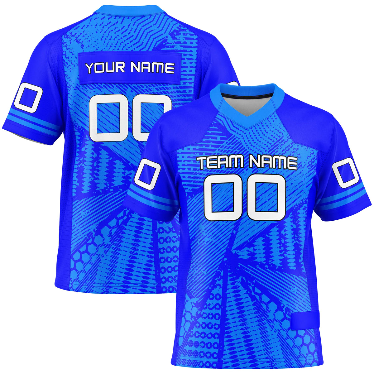 Custom Personalized D6 Graffiti Fashion Flag Football Jersey with Name, Number & Team Logo