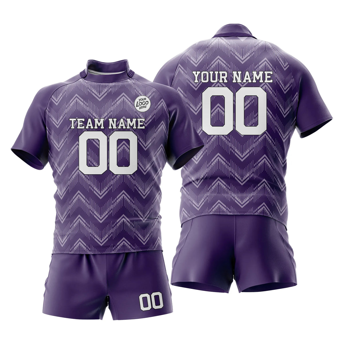 Custom Personalized D5 Color Block Rugby Jersey with Name, Number & Team Logo