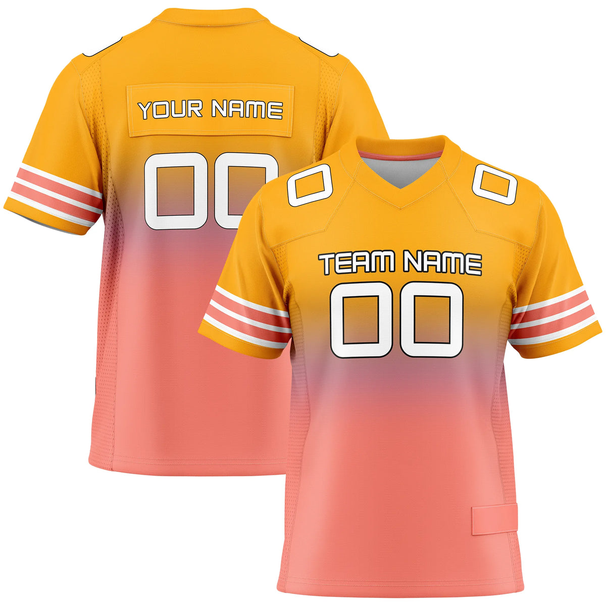 Custom Personalized D1 Gradient Fashion Flag Football Jersey with Name, Number & Team Logo