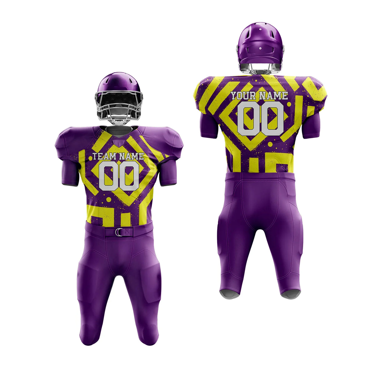 Custom Personalized D2 Graffiti pattern American Football Jersey with Name, Number & Team Logo