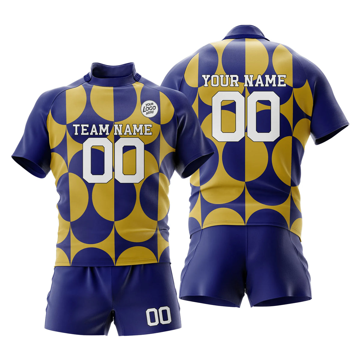 Custom Personalized D3 Retro Fashion Rugby Jersey with Name, Number & Team Logo