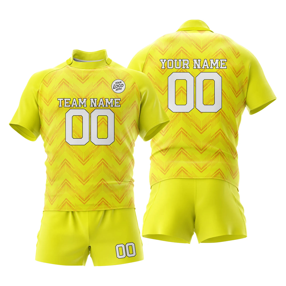 Custom Personalized D5 Color Block Rugby Jersey with Name, Number & Team Logo