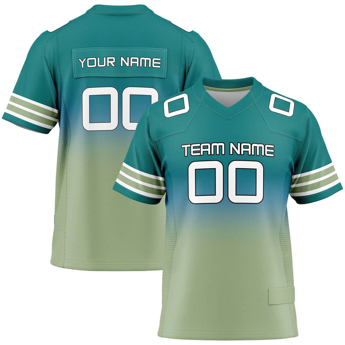 Custom Personalized D1 Gradient Fashion Flag Football Jersey with Name, Number & Team Logo
