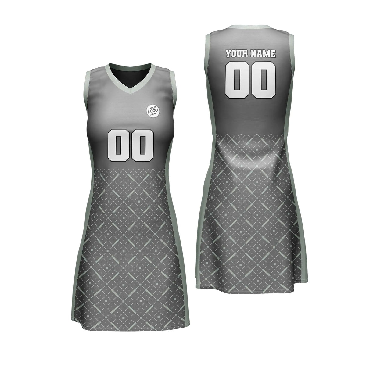 Custom Personalized D5 Abstract Pattern Netball Jersey with Name, Number & Team Logo