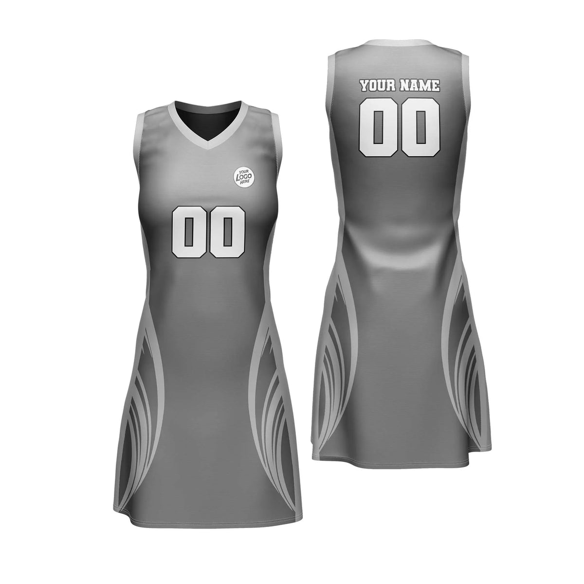 Custom Personalized D4 Abstract Pattern Netball Jersey with Name, Number & Team Logo