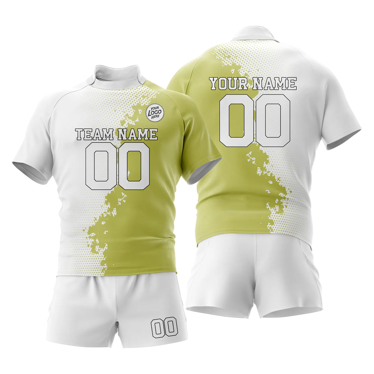 Custom Personalized D1 Split Fashion Rugby Jersey with Name, Number & Team Logo