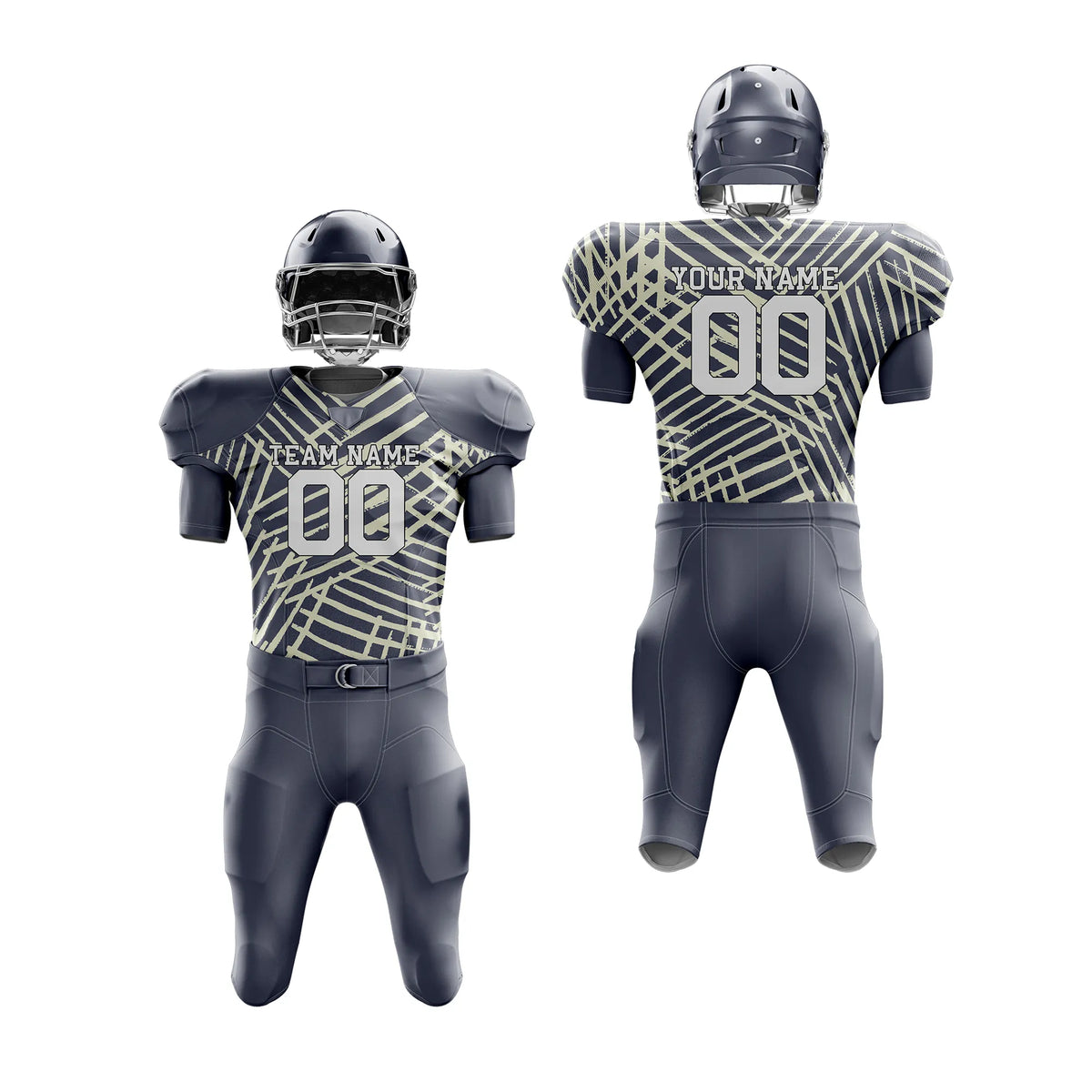 Custom Personalized D4 Graffiti pattern American Football Jersey with Name, Number & Team Logo