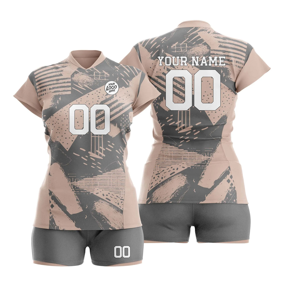 Custom Personalized D5 Graffiti Pattern Volleyball Jersey with Name, Number & Team Logo