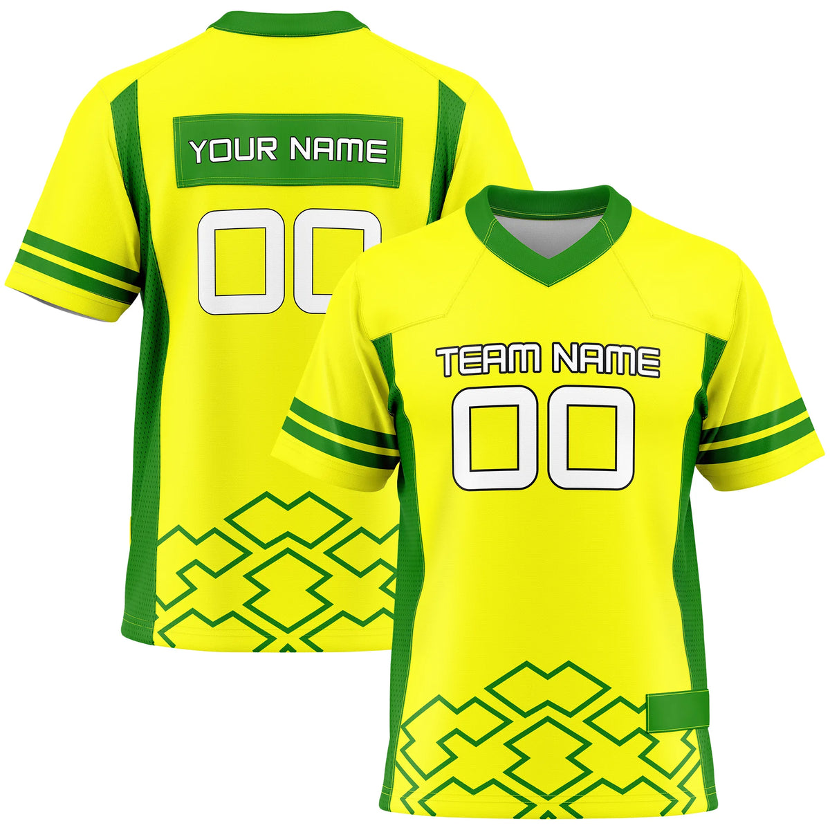 Custom Personalized D2 Color Block Flag Football Jersey with Name, Number & Team Logo