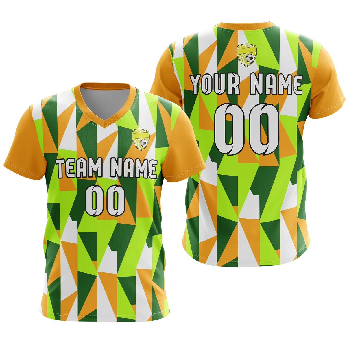 Custom V-Full Pattern D3 Soccer Jersey Personalized Football Uniform with Name & Number