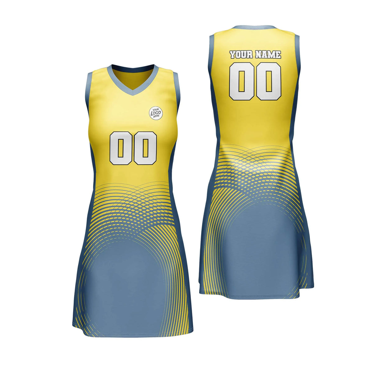 Custom Personalized D1 Abstract Pattern Netball Jersey with Name, Number & Team Logo