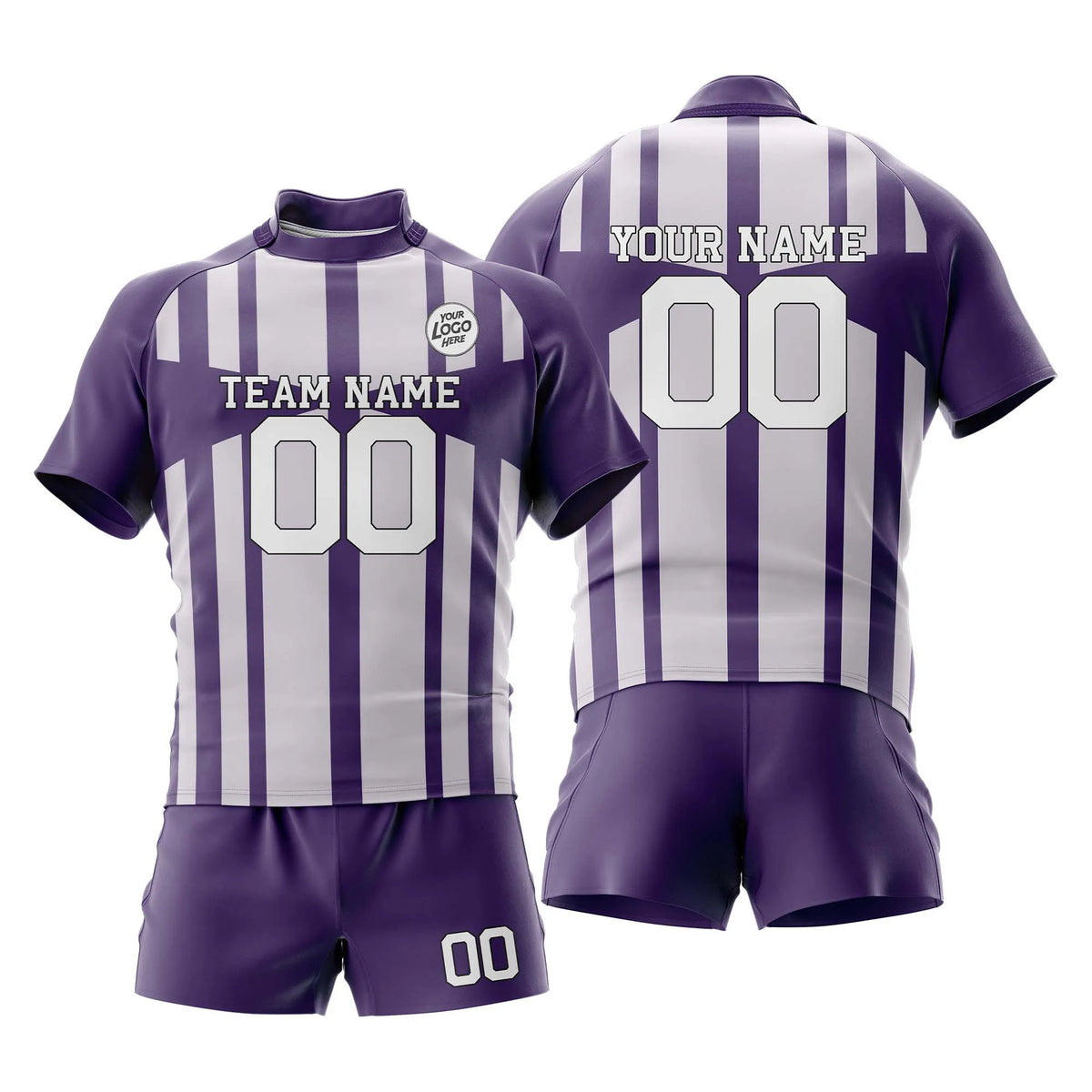 Custom Personalized D3 Strip Fashion Rugby Jersey with Name, Number & Team Logo