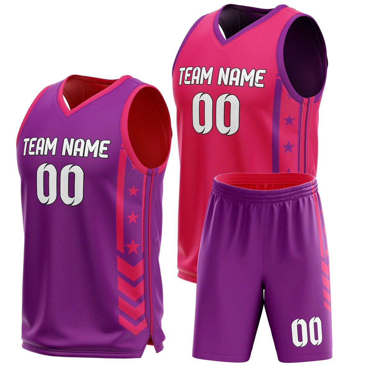 Custom Power Star Reversible Sports Jersey Personalized Uniform with Name & Number