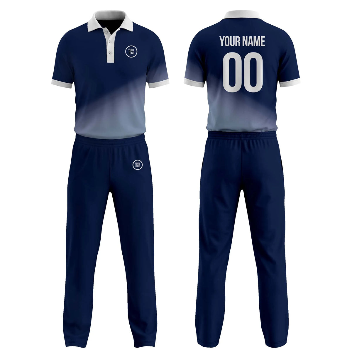 Custom Personalized D3 Gradient Fashion Cricket Kit with Name, Number & Team Logo