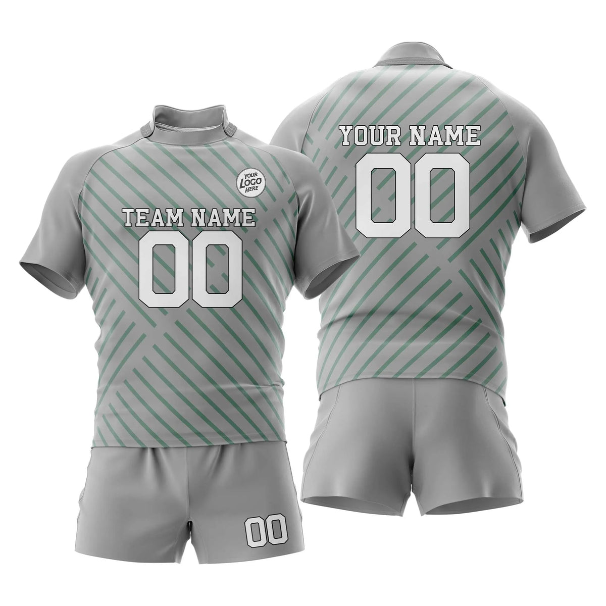 Custom Personalized D2 Strip Fashion Rugby Jersey with Name, Number & Team Logo