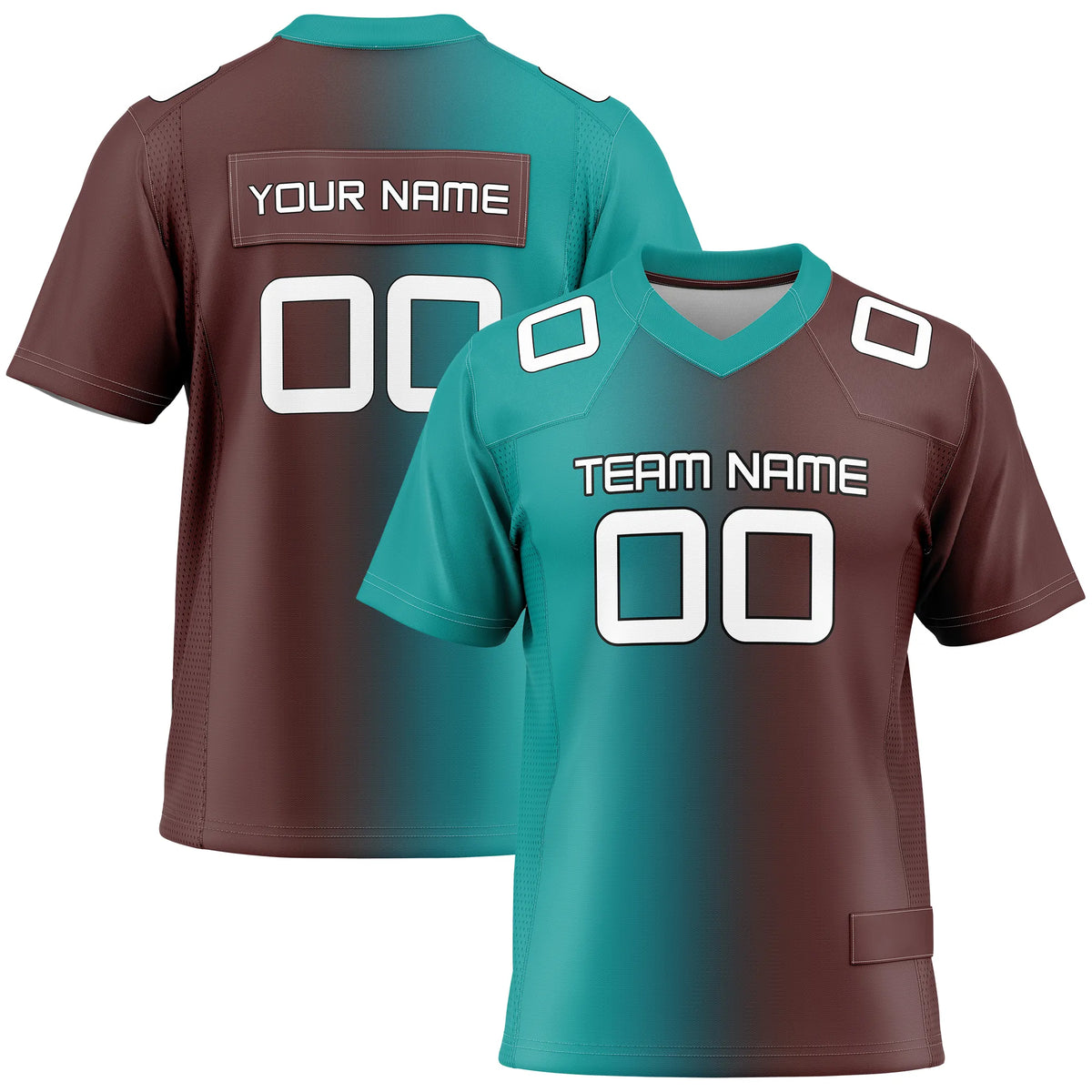 Custom Personalized D3 Gradient Fashion Flag Football Jersey with Name, Number & Team Logo