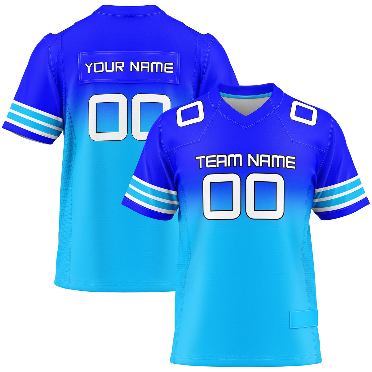 Custom Personalized D1 Gradient Fashion Flag Football Jersey with Name, Number & Team Logo