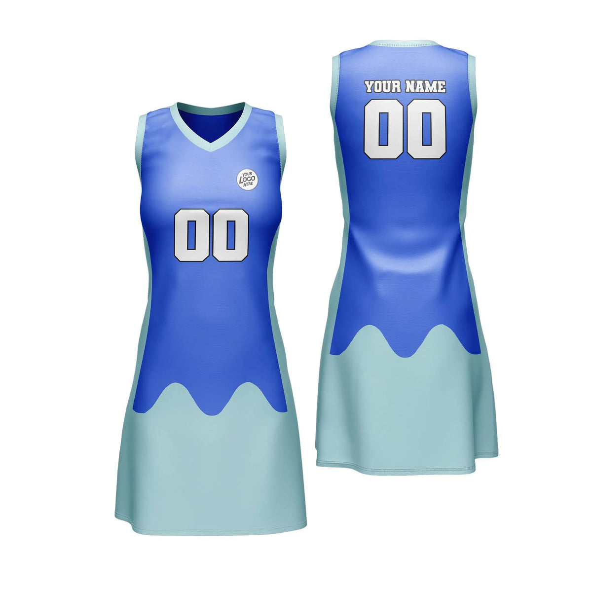 Custom Personalized D4 Split Fashion Netball Jersey with Name, Number & Team Logo