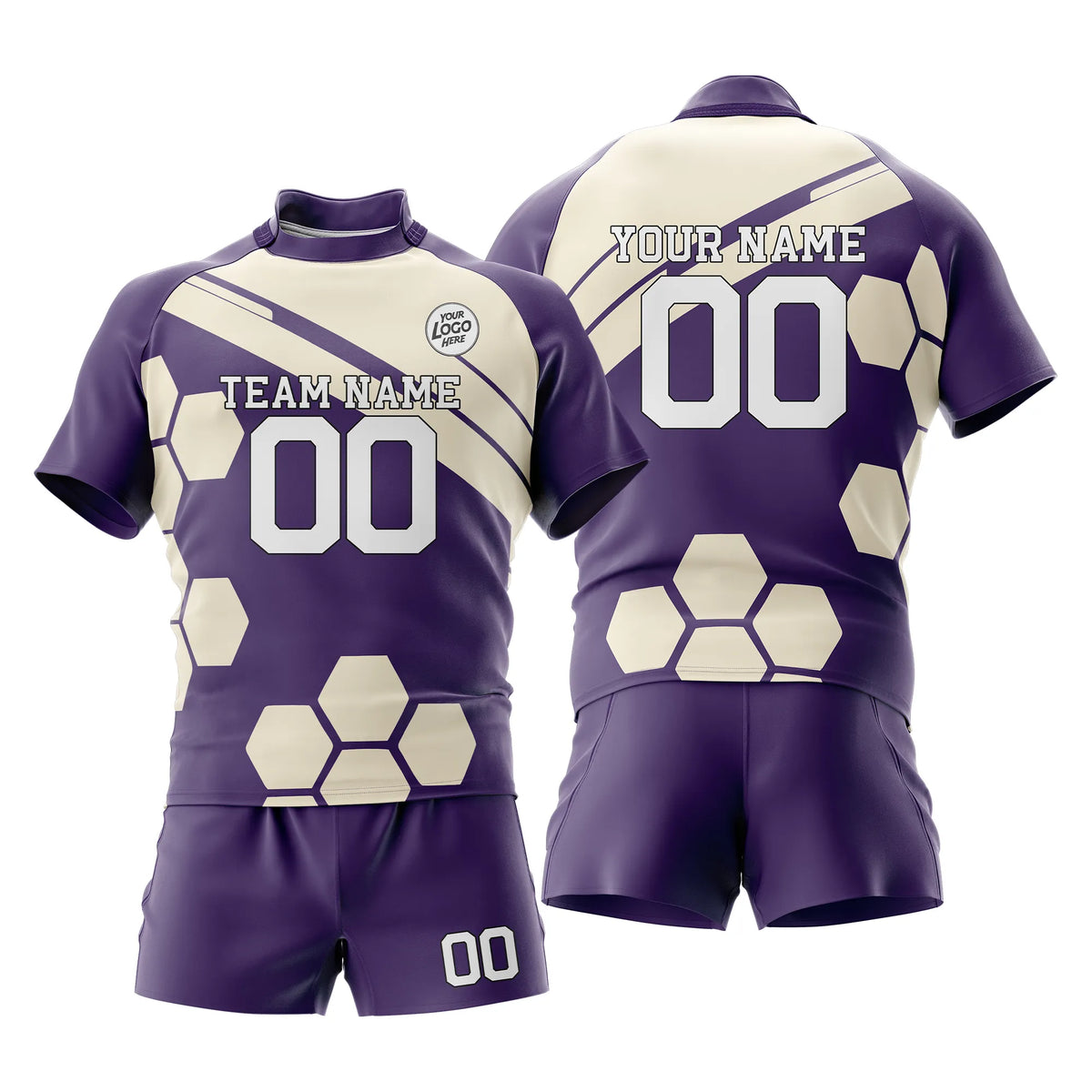 Custom Personalized D3 Color Block Rugby Jersey with Name, Number & Team Logo
