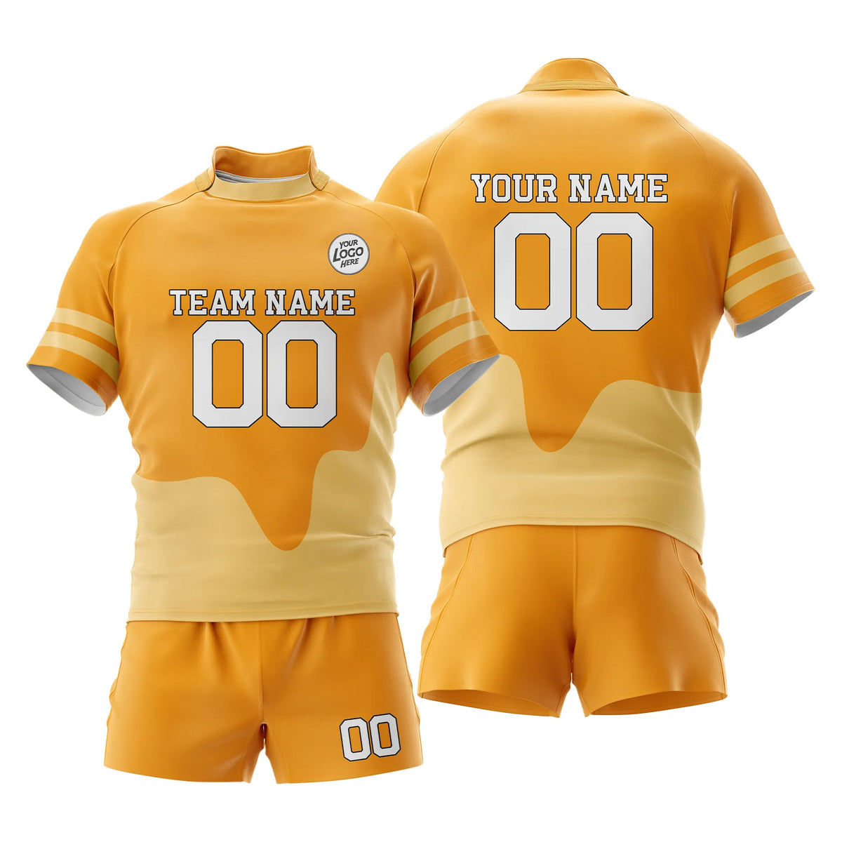 Custom Personalized D4 Split Fashion Rugby Jersey with Name, Number & Team Logo