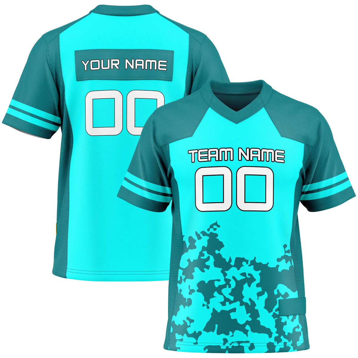 Custom Personalized D4 Color Block Flag Football Jersey with Name, Number &amp; Team Logo