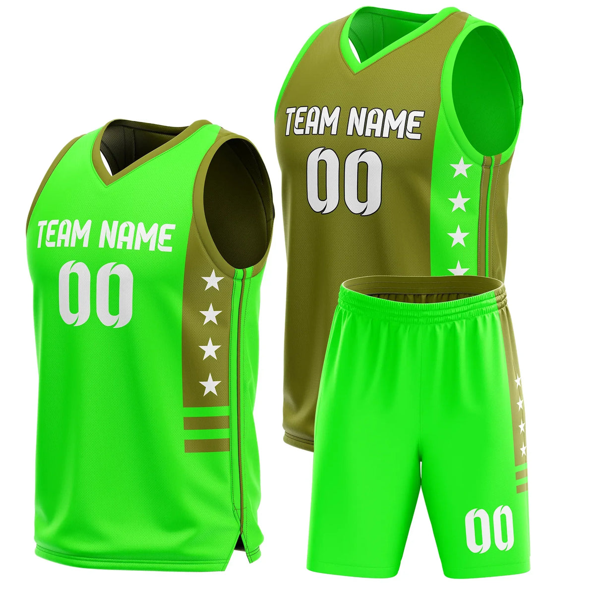 Custom Side Star Reversible Sports Jersey Personalized Uniform with Name & Number