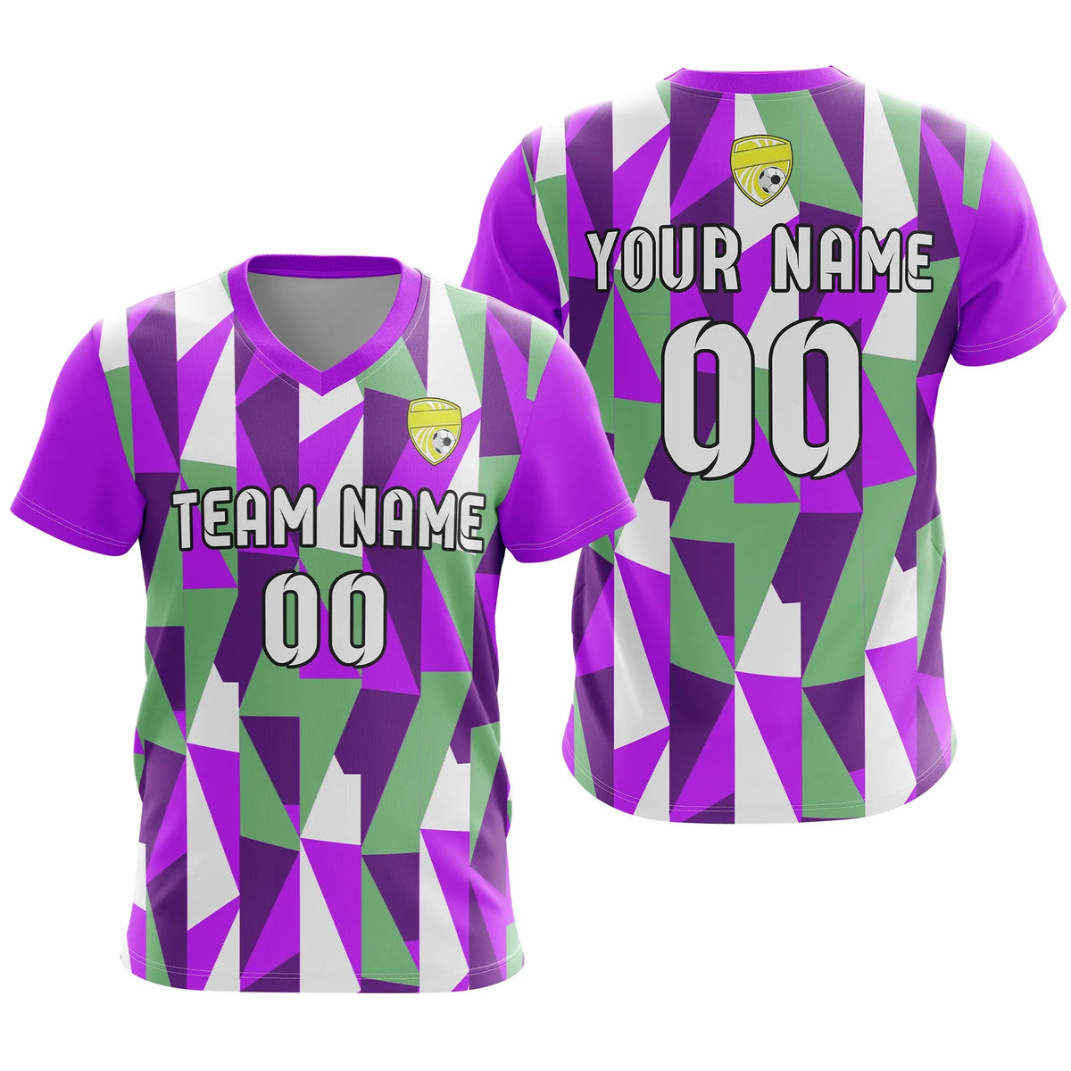 Custom V-Full Pattern D3 Soccer Jersey Personalized Football Uniform with Name & Number