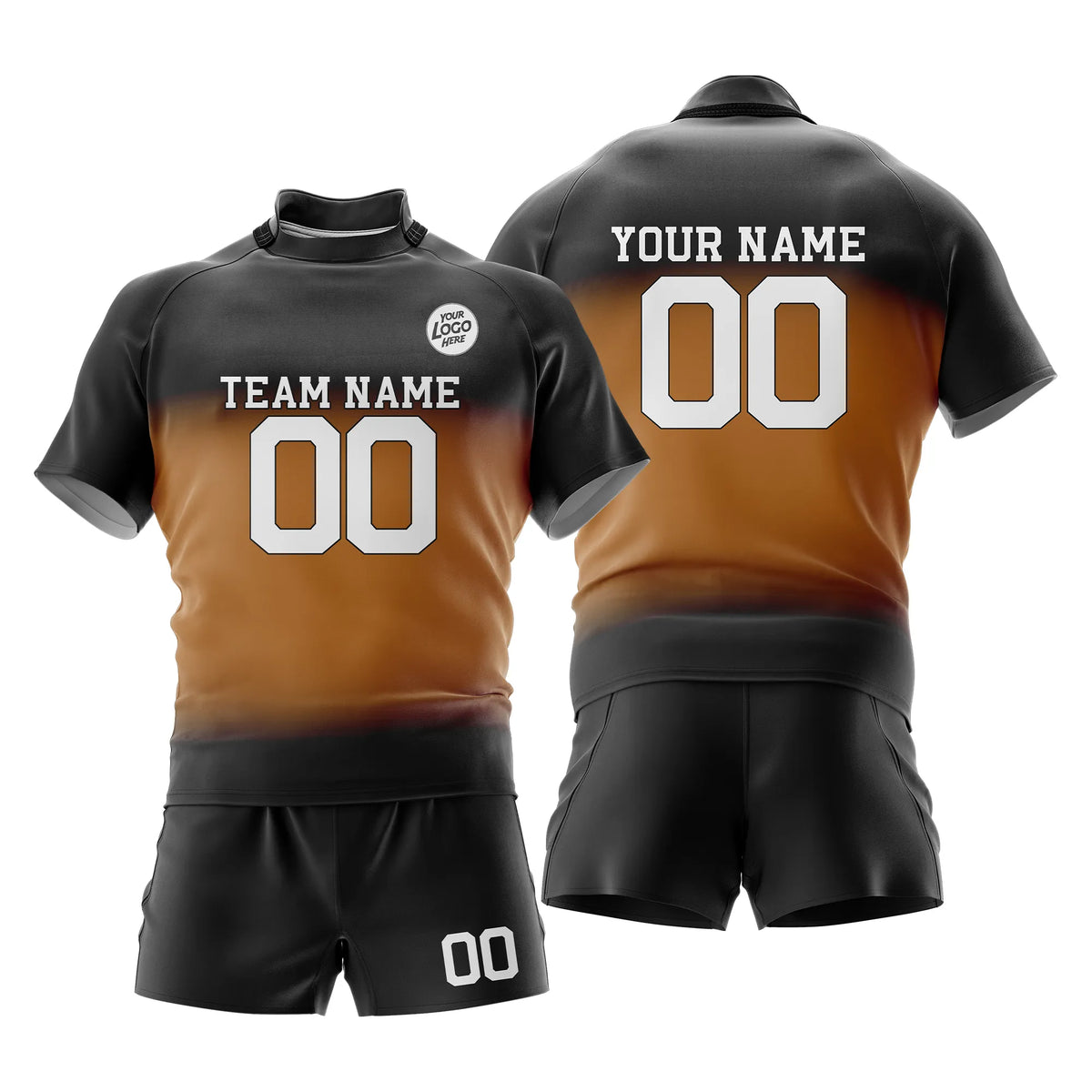 Custom Personalized D4 Gradient Fashion Rugby Jersey with Name, Number & Team Logo