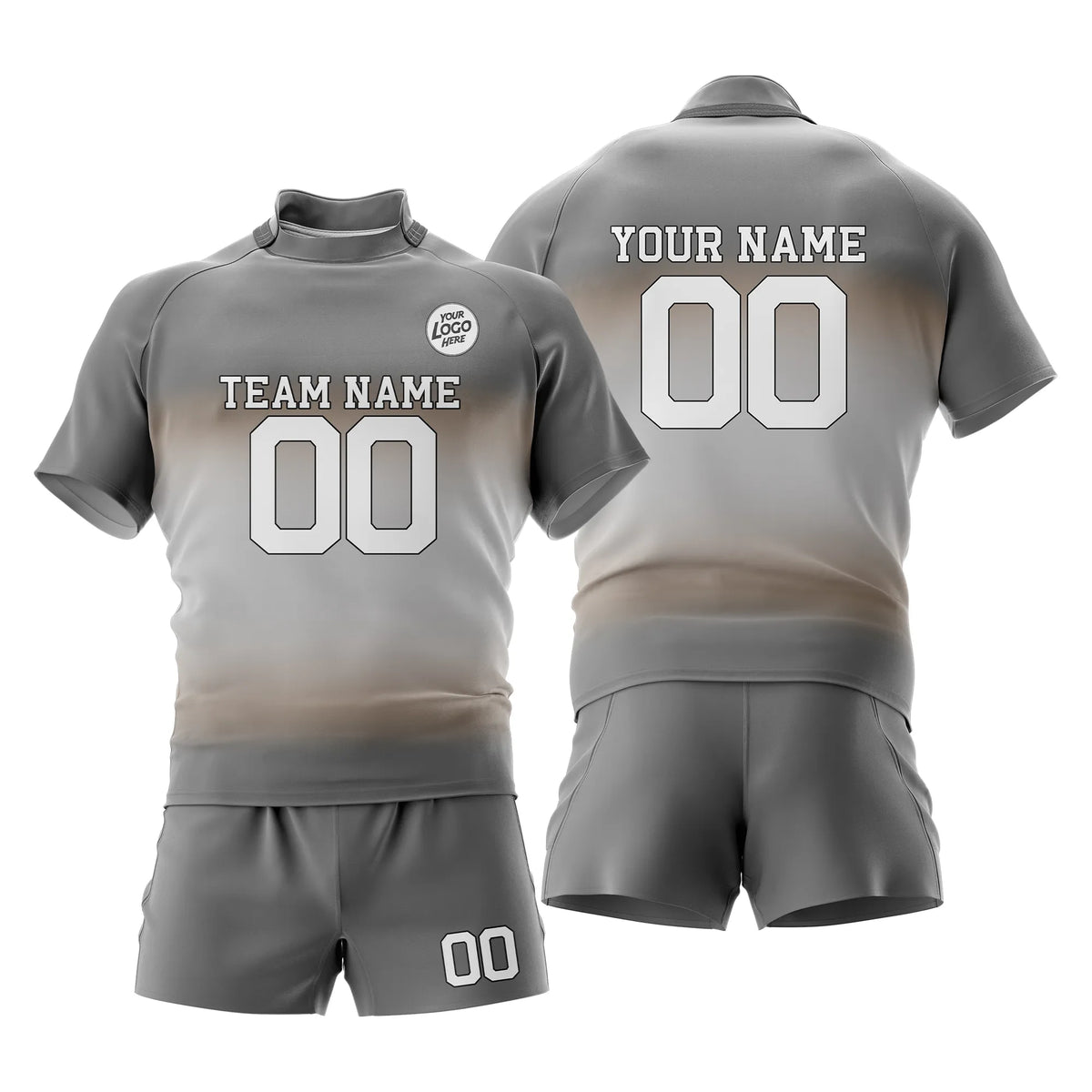 Custom Personalized D4 Gradient Fashion Rugby Jersey with Name, Number & Team Logo