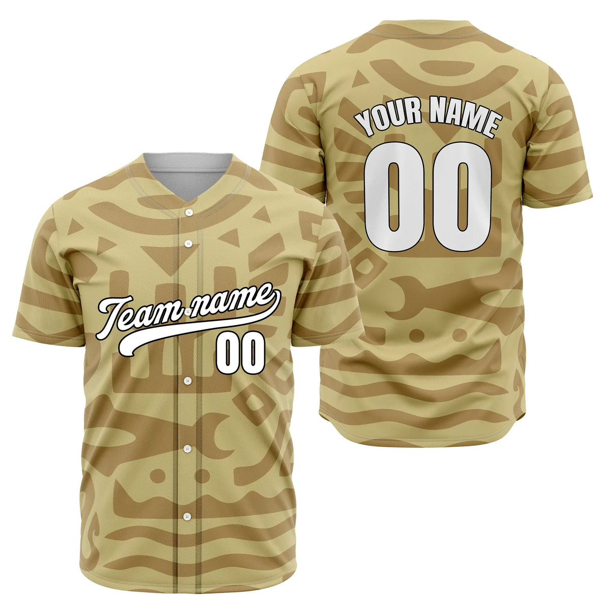 Custom Aztec Wave Spots Baseball Sports Jersey Personalized Uniform with Name & Number