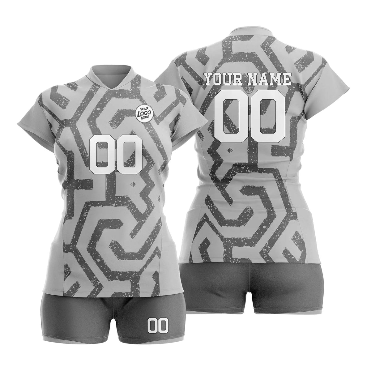 Custom Personalized D2 Graffiti Pattern Volleyball Jersey with Name, Number & Team Logo