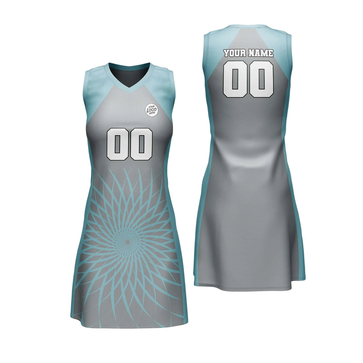 Custom Personalized D3 Retro Pattern Netball Jersey with Name, Number & Team Logo