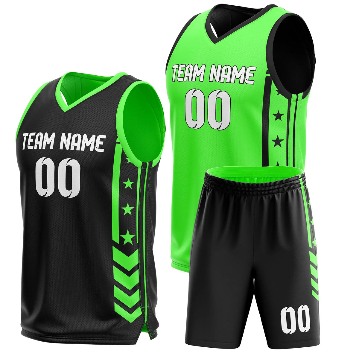 Custom Power Star Reversible Sports Jersey Personalized Uniform with Name & Number
