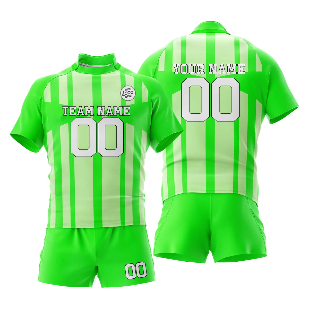Custom Personalized D3 Strip Fashion Rugby Jersey with Name, Number & Team Logo