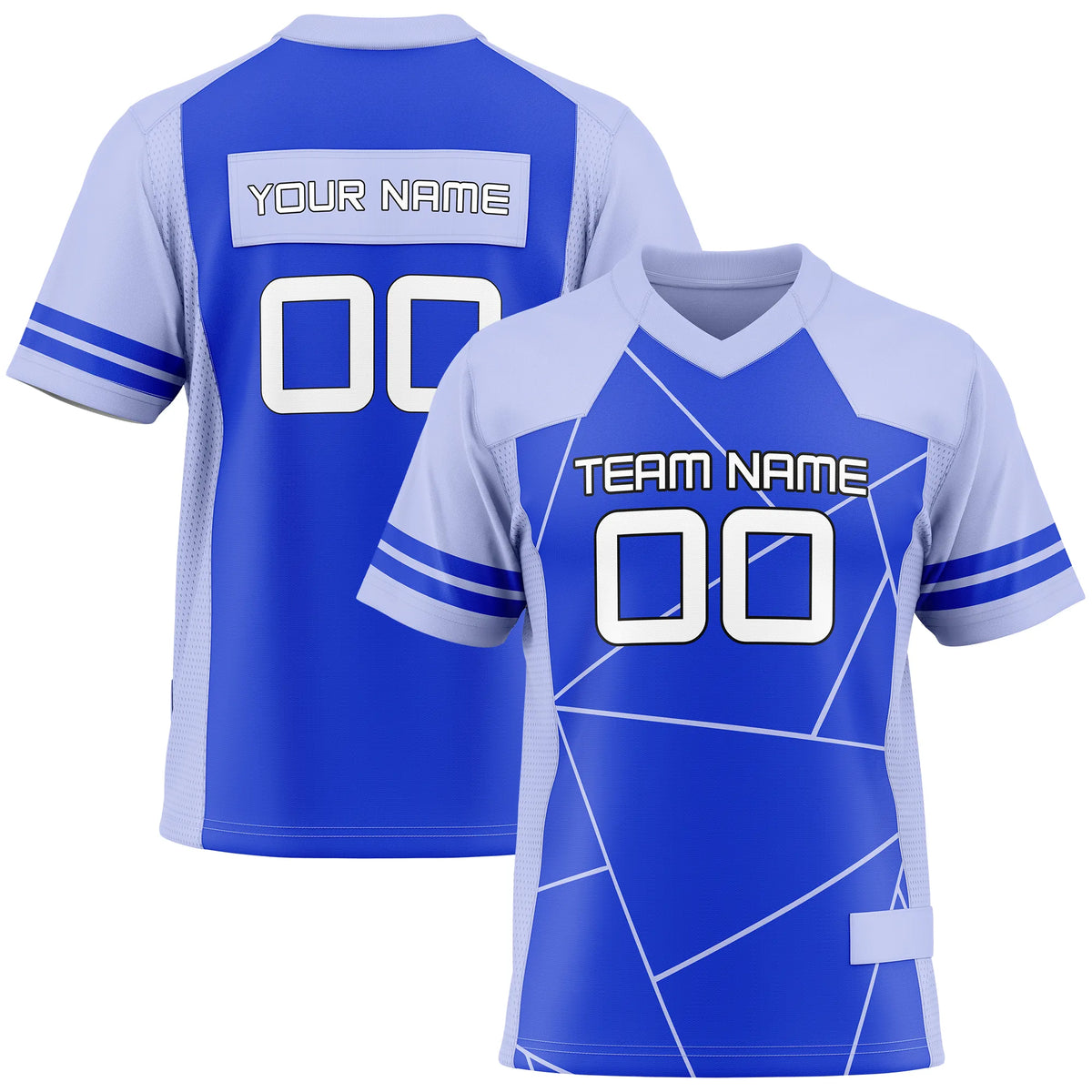 Custom Personalized D3 Color Block Flag Football Jersey with Name, Number & Team Logo