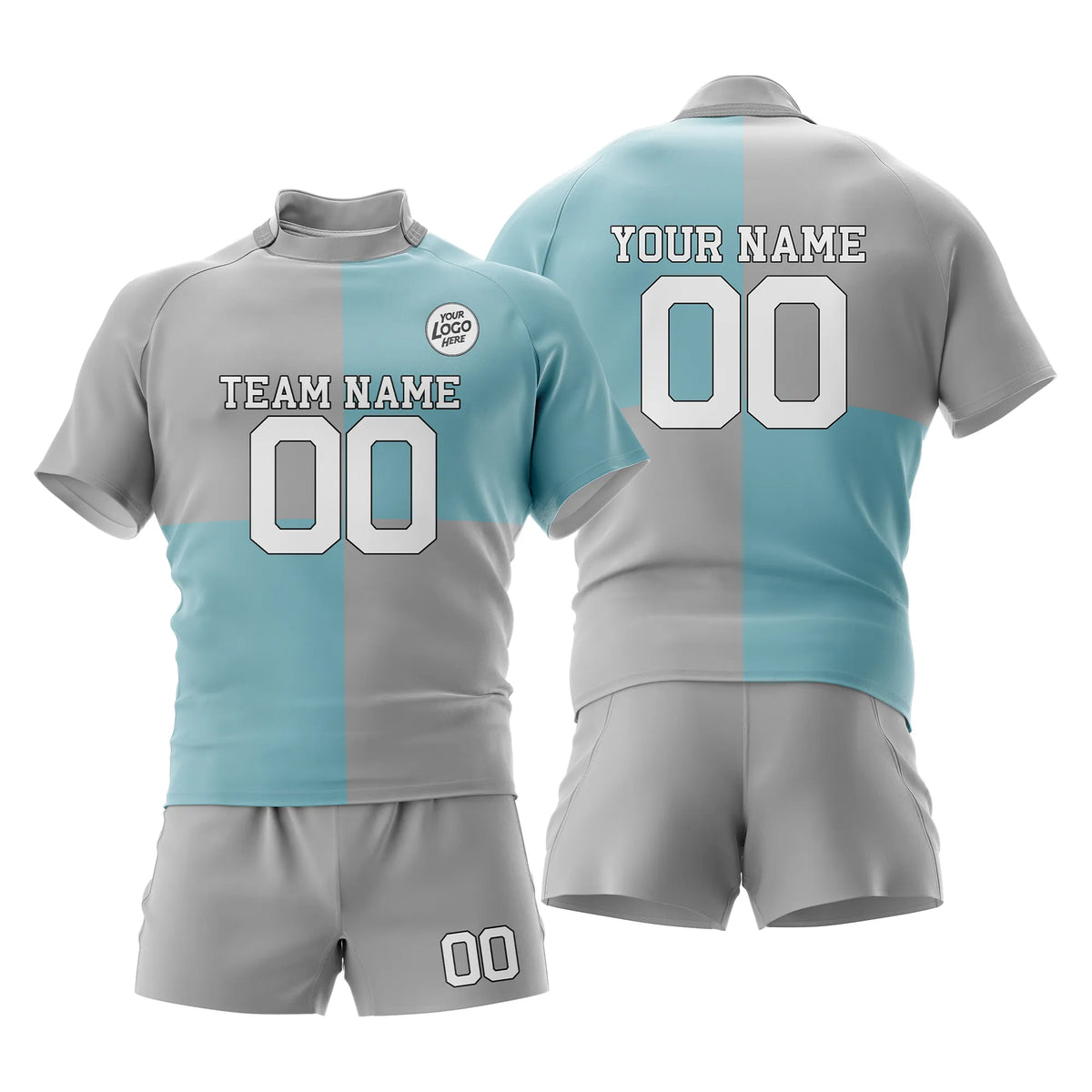 Custom Personalized D5 Split Fashion Rugby Jersey with Name, Number & Team Logo