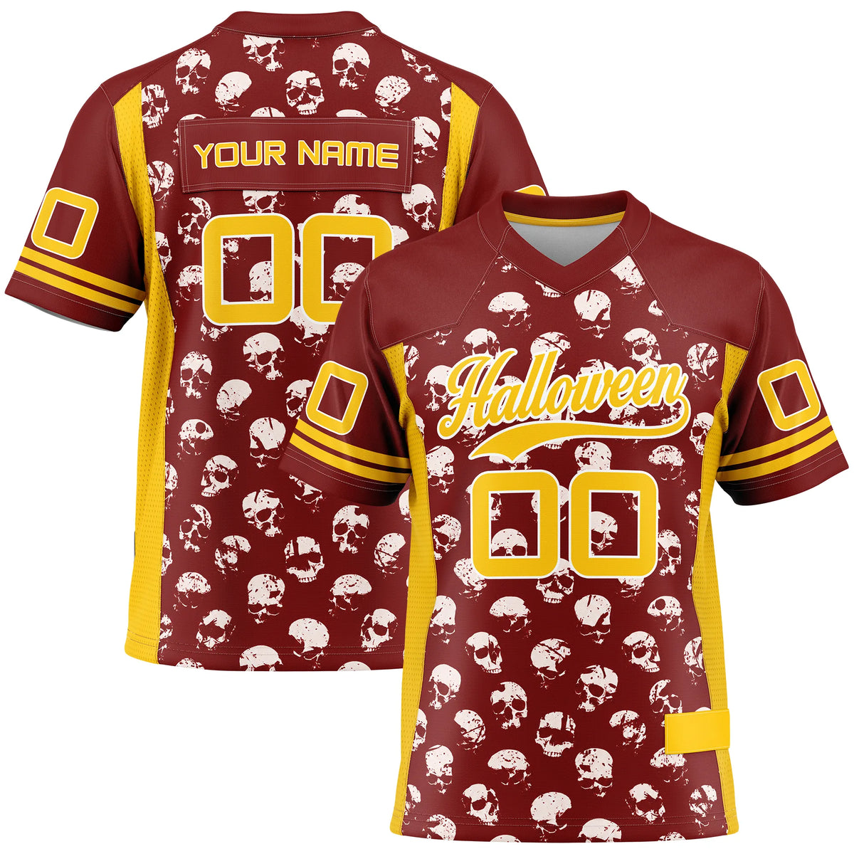 Custom Halloween Flag Football Jersey D9 Personalized Uniform with Name &amp; Number