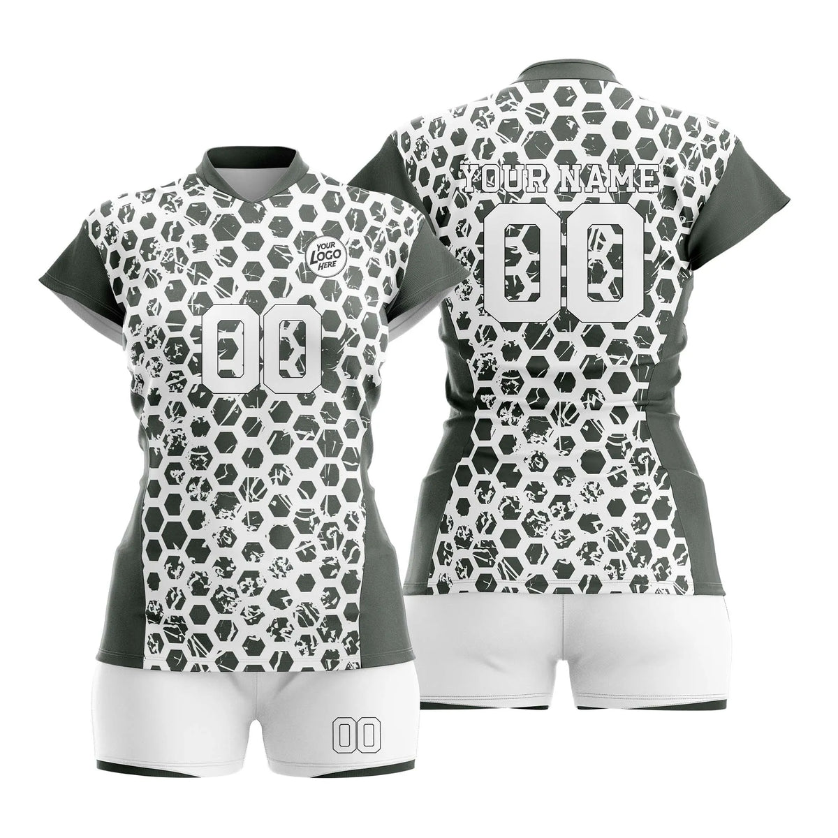 Custom Personalized D2 Full Pattern Volleyball Jersey with Name, Number & Team Logo