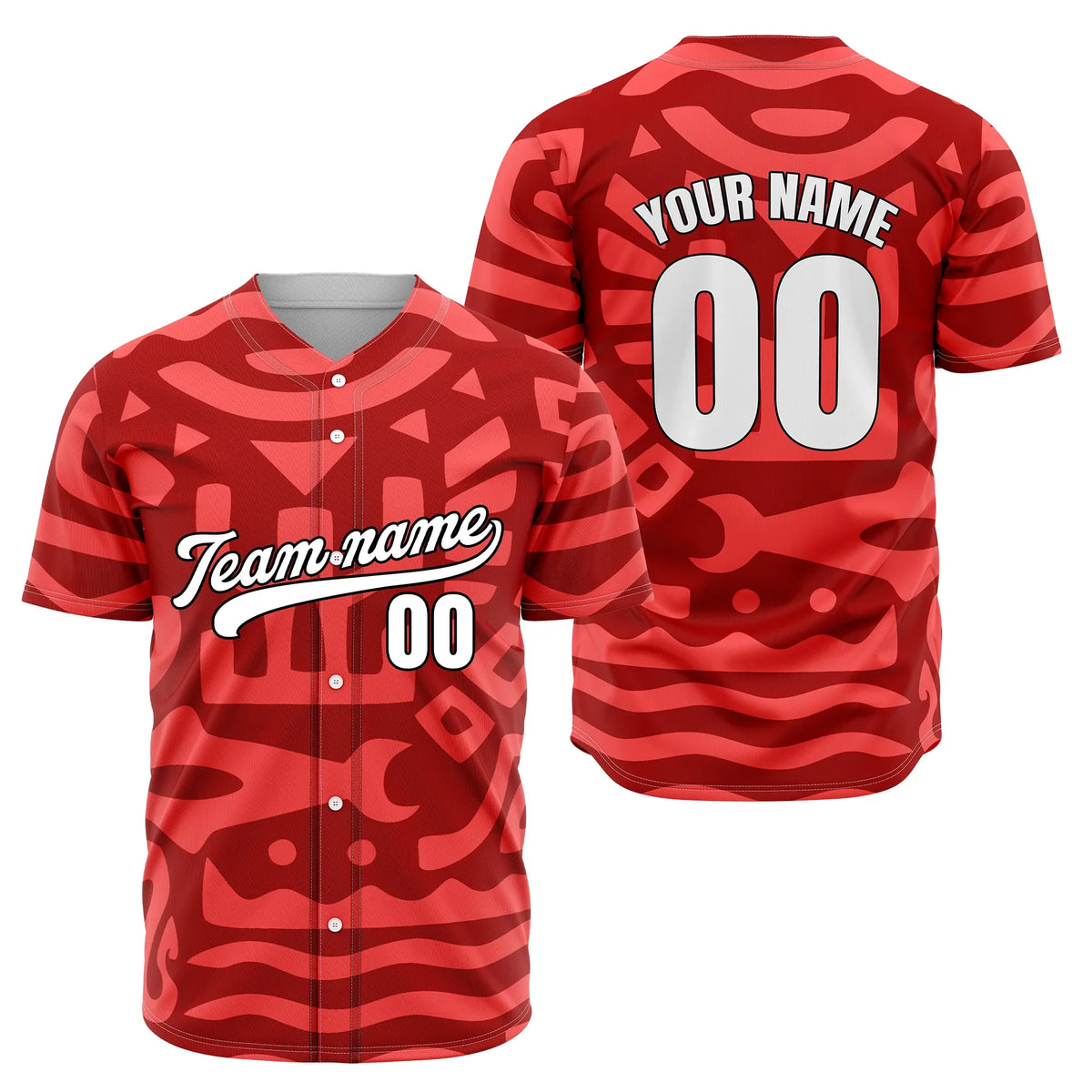 Custom Aztec Wave Spots Baseball Sports Jersey Personalized Uniform with Name & Number