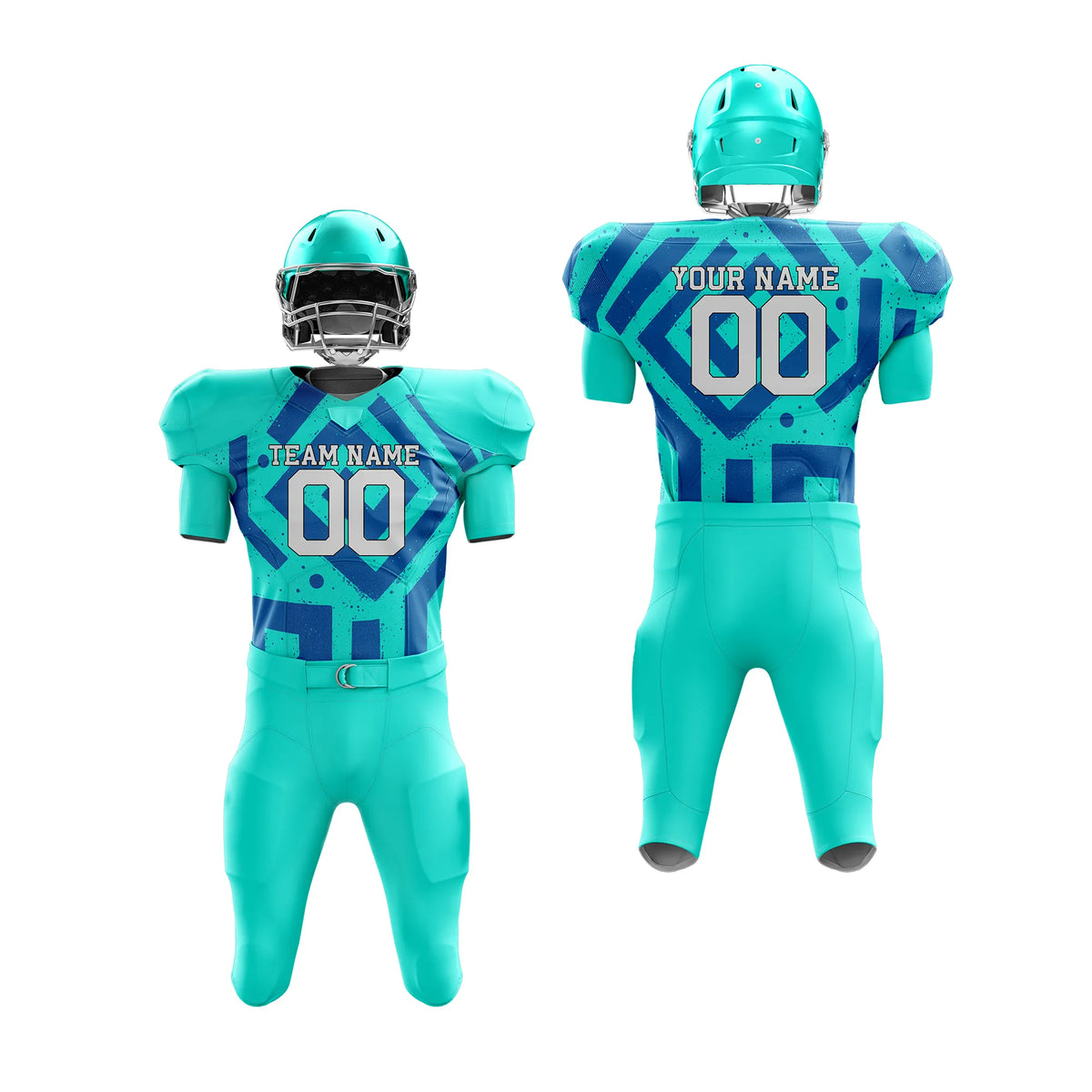 Custom Personalized D2 Graffiti pattern American Football Jersey with Name, Number &amp; Team Logo
