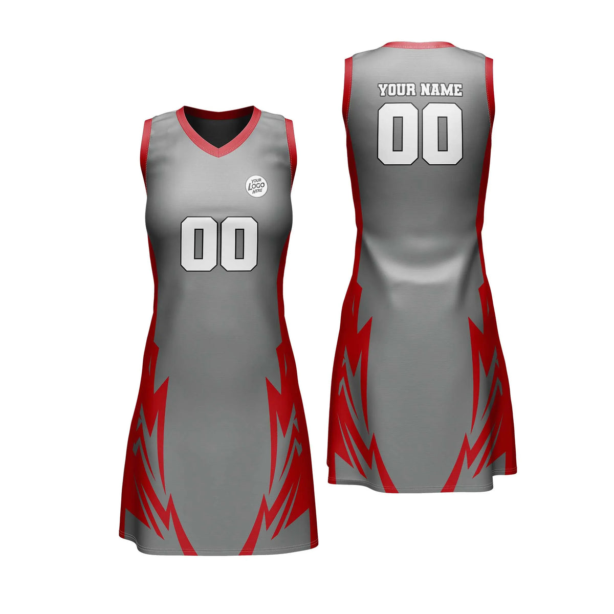 Custom Personalized D2 Abstract Pattern Netball Jersey with Name, Number & Team Logo