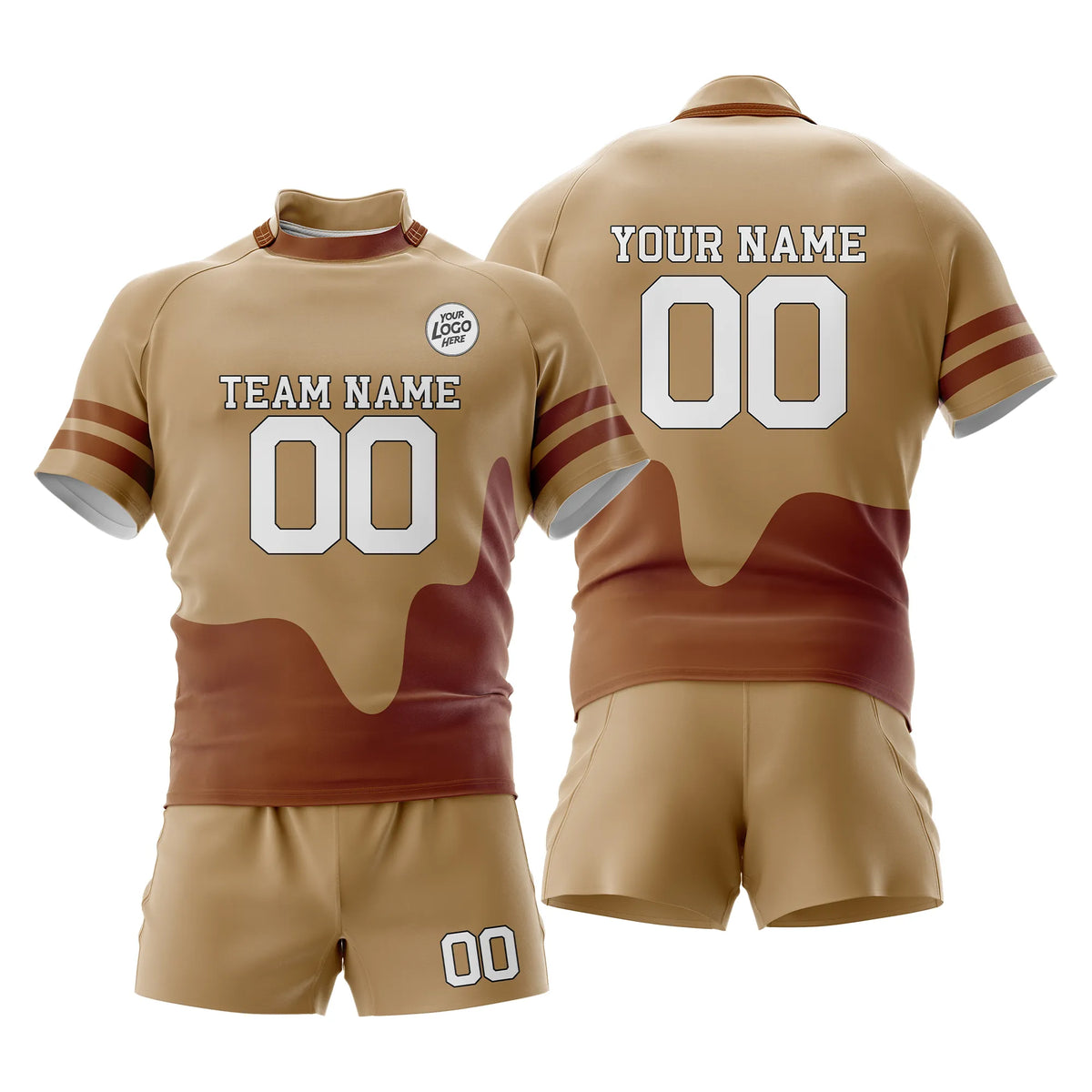 Custom Personalized D4 Split Fashion Rugby Jersey with Name, Number &amp; Team Logo