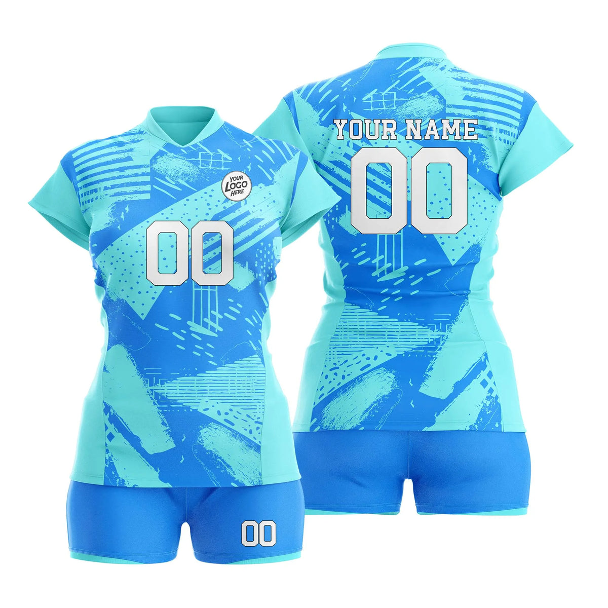 Custom Personalized D5 Graffiti Pattern Volleyball Jersey with Name, Number & Team Logo